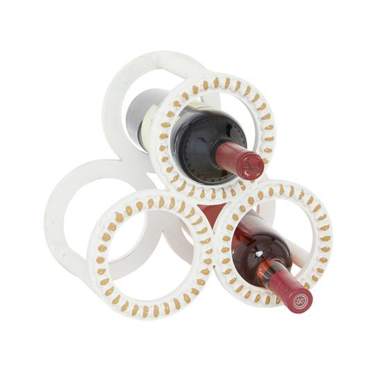 11" White Wood Farmhouse Wine Rack